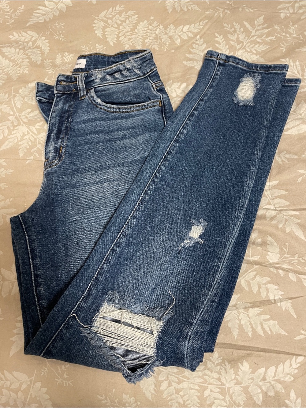 Flying Monkey Skinny Distressed Jeans - Blue